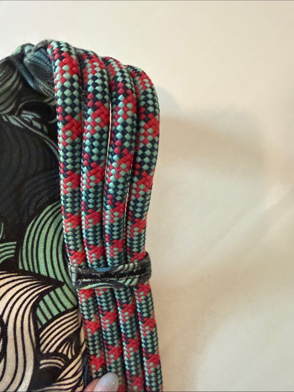Kavu Blue, Teal & Cream Ocean  Wave Rope Sling Bag - Picture 10 of 12